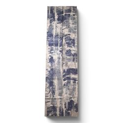 Abstract Blue and Gray Runner Rug