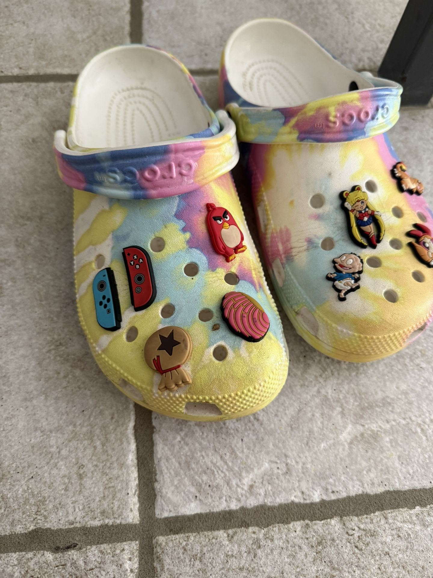Tie dye Crocs Size W8