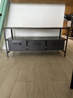 Vintage rustic Metallic Console Table With Storage