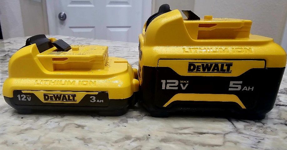 12v Dewalt 3ah and 5ah Batteries