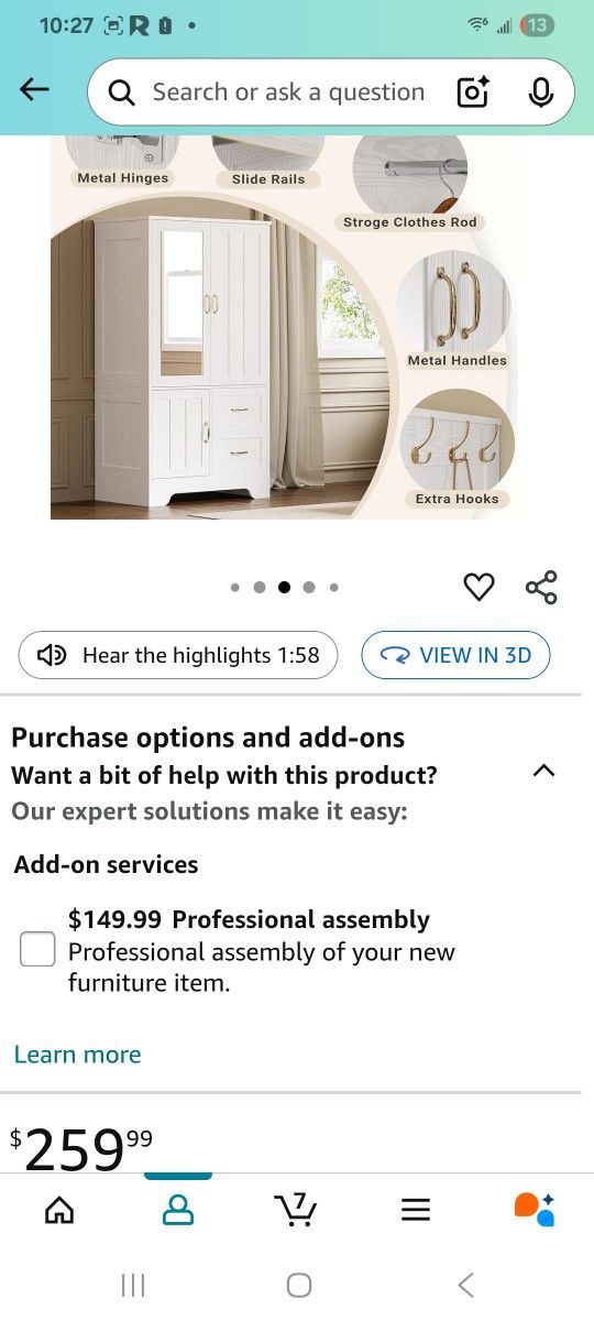 Wardrobe Closet With Mirror
