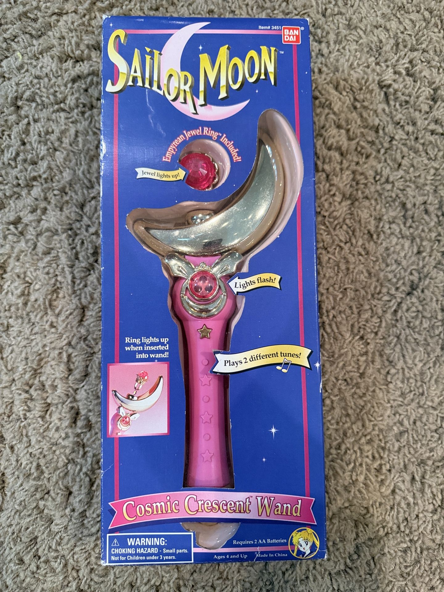 Vintage Sailor Moon Bandai Cosmic Crescent Wand Empyrean Jewel Ring