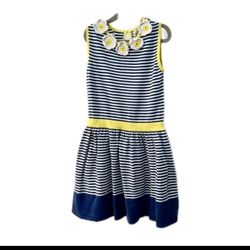 Mini Boden Navy Striped Sleeveless Dress 11-12 Years
