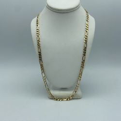 14kt Yellow Gold Solid Figaro Link Chain 26”