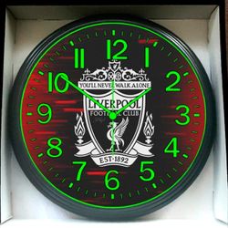 Liverpool Football Club Glow In The Dark Wall Clock New!