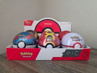 Pokémon TCG L25 Pokeball Tins W/Display Lot Of 6 Tins Sealed