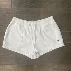 Champion White Women’s  Sweat Drawstring Shorts Size Medium
