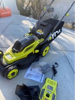 ONE+ HP 18V Brushless 16 in. Cordless Battery Walk Behind Push Lawn Mower with 4 Ah Batteries and (1) Charger