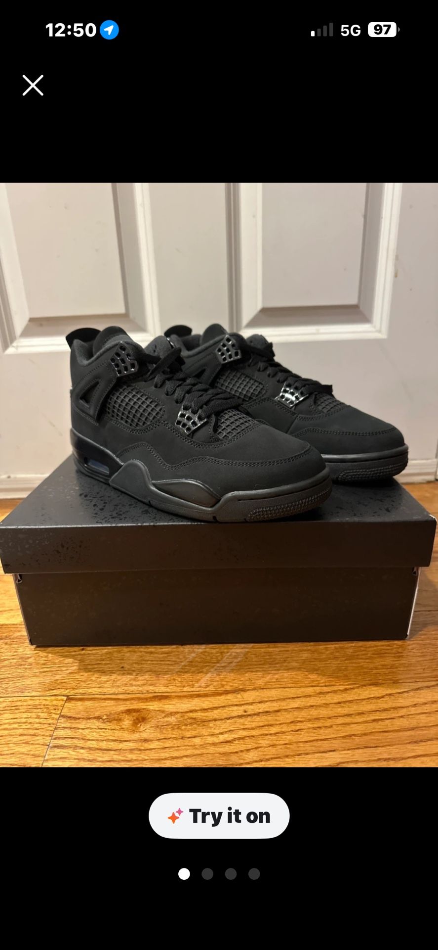 Nike Air Jordan 4 Retro Black Cat Size 8.5 display picture 3