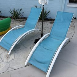 Two Reckoning Deck Pool Chair Loungers 