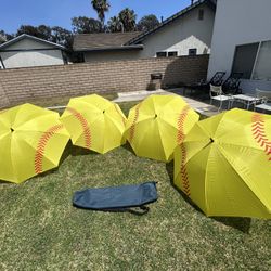 Oversized Umbrellas, Softball Themed. 4 Available.
