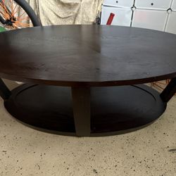Brown Oval Coffee Table 