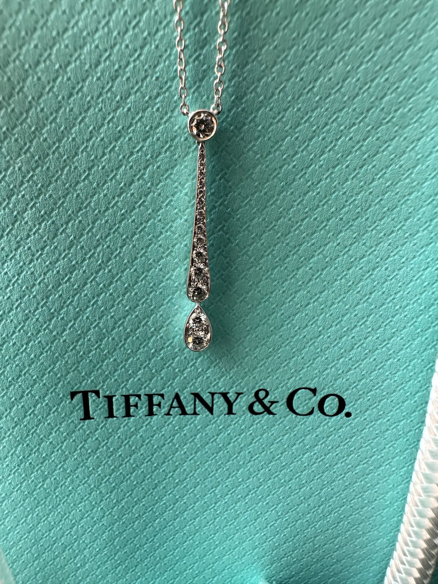 Tiffany & Co. Platinum And Diamond Jazz Pendant Necklace