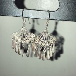 Vintage 925 Silver Earrings 