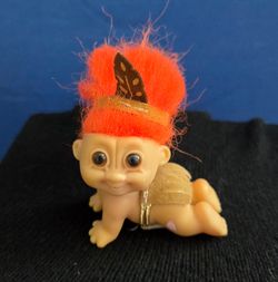 Troll Doll 2" Russ Crawling Baby Indian Native American