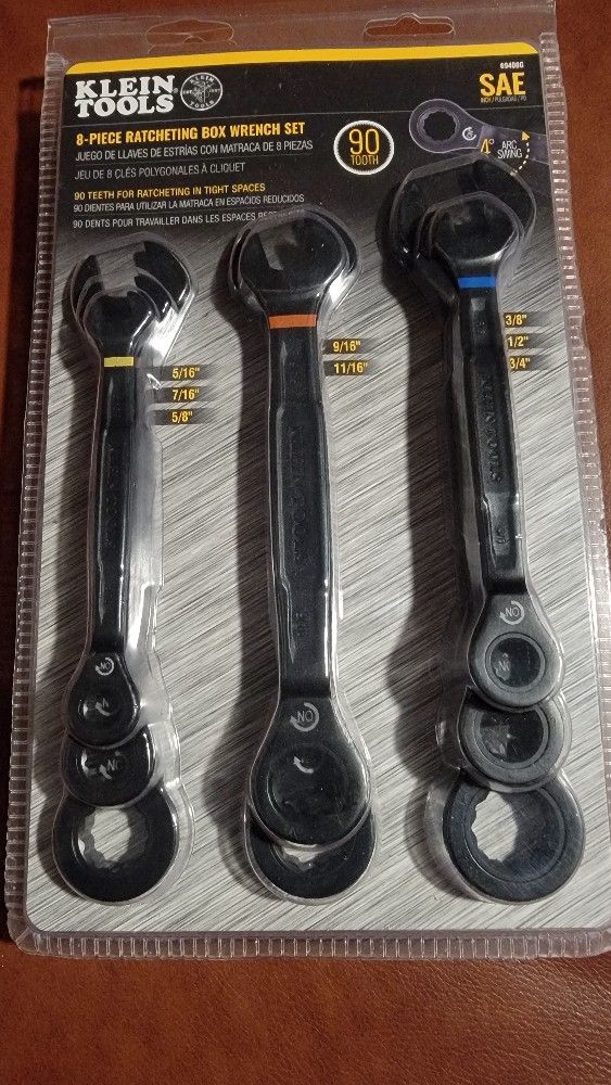 Klein Tools 8-piece Ratcheting Box Wrench Set