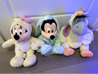 Disney Easter Rabbit Bunny Mickey Minnie Eeyore Chicken Plush Toy
