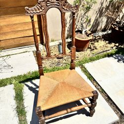 PAIR stunning Antique French Renaissance Style Wood Carved Chairs