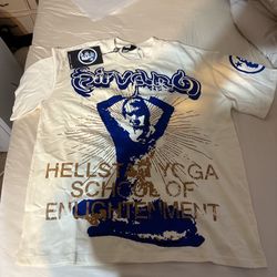 White And Blue Hellstar Tee Size Large