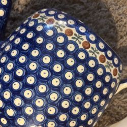 Polish Pottery Watering Pitcher