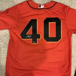 Madison Bumgarner Signed San Francisco Giants Orange Jersey Schwartz Sports COA