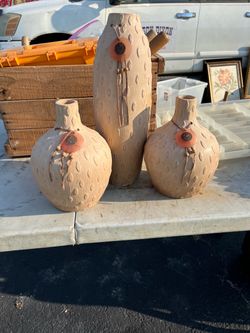 Set of 3 Handmade Ceramic Vases