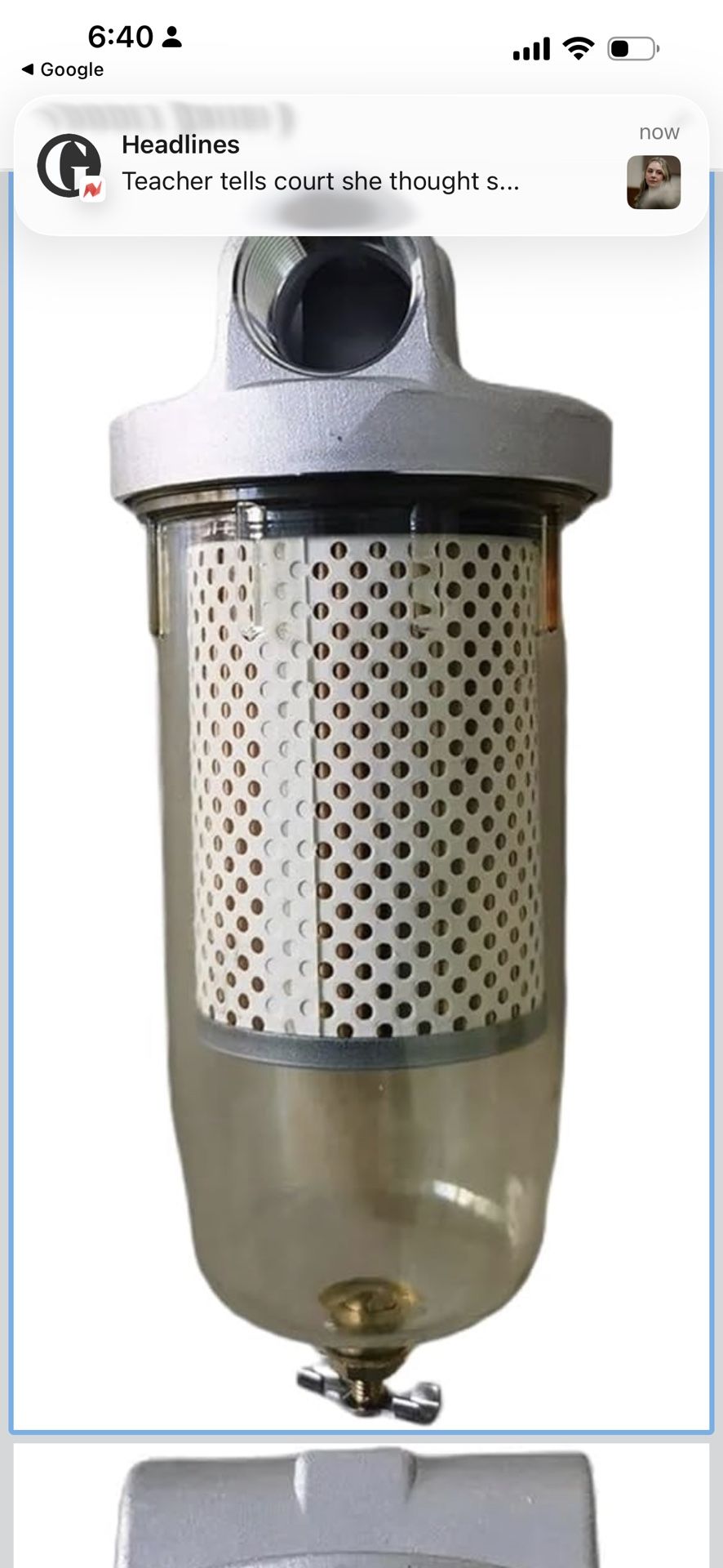 B10-AL (contact info removed)S Fuel Tank Filter Fuel Water Separator Assembly With PF10 Filter Element For Diesel Oil Storage Tank