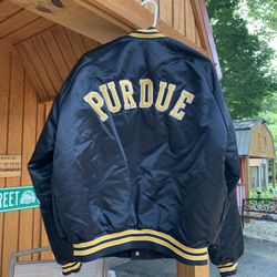 Satin Men’s Purdue Boilermakers  Button Up Jacket By Chaulkline 
