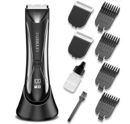 Keyshine Electric Body Hair Trimmer for Men: Waterproof 2-in-1 Groin Hair Trimmer for Beard Hair Chest Hair Armpit Hair Legs Hair Pubic Hair (Black-2)