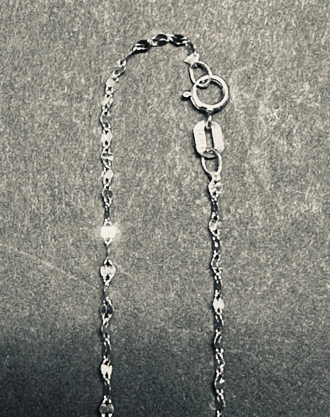 10k White Gold Mirror Bracelet 7” Inches