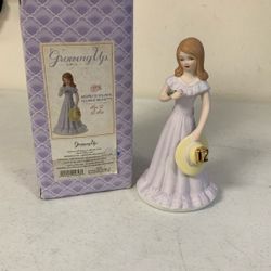 Enesco Growing Up Girls Brunette Age12 Porcelain Figurine 5.75”. 