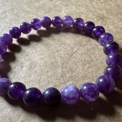 Genuine Amethyst Handmade Bracelet 
