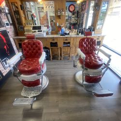2 Matching Round Emil Paidar Babrer Chairs Antique 