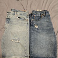 Mens Levi's 501 Shorts Two Pairs Size 36