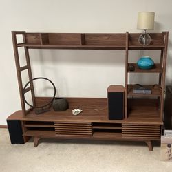 Mid-Century Media Cabinet w Shelves