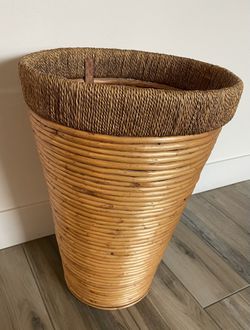 Vintage Large Pencil Reed Floor Basket