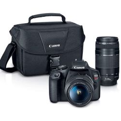 Canon EOS Rebel T7 DSLR Camera|2 Lens Kit with EF18-55mm + EF 75-300mm Lens, Black