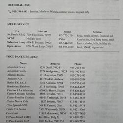 El Paso Food Pantries - Free