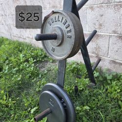 Weights Plates Over 50lbs & Stand