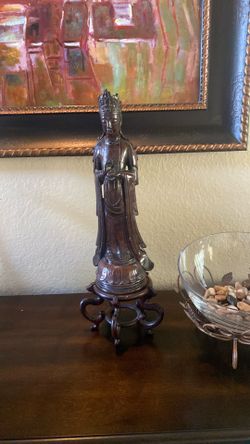 Vintage Asian carved wood statue
