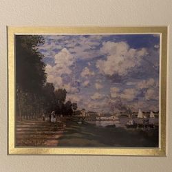Original Monet Lithograph Of The Marina At  Argenteuil