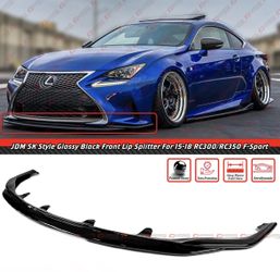 15-18 Lexus RC300 RC350 F-Sport Gloss Black Front Bumper Lip