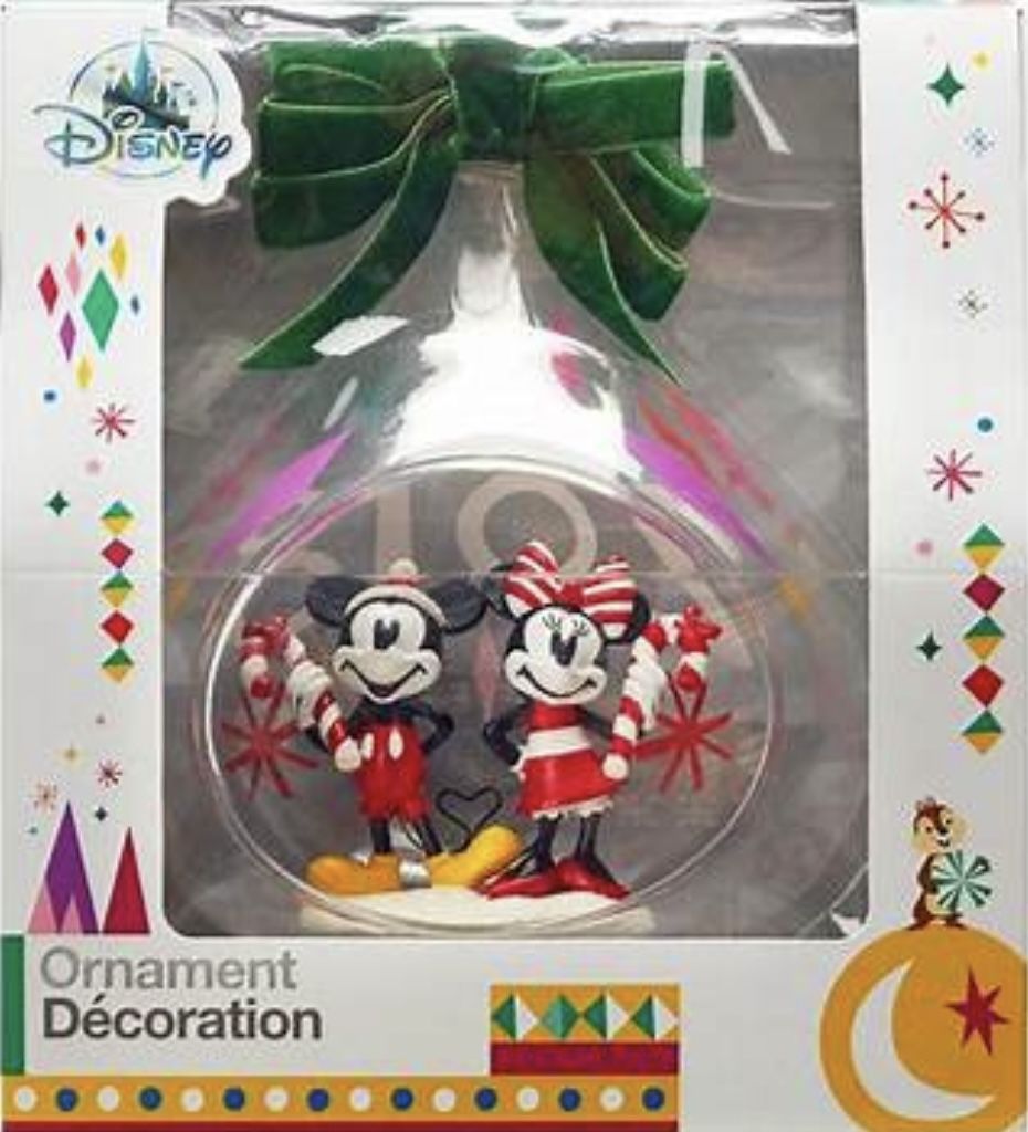 Mickey And Minnie Glass Drop Ornament 2018