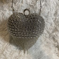 Silver Rhinestone Clutch 