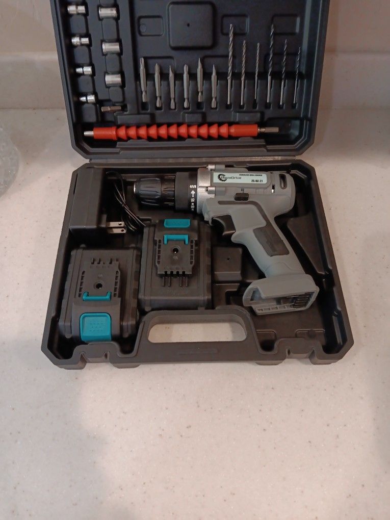 Cordless 21 Volt Drill With TWO Batteries.