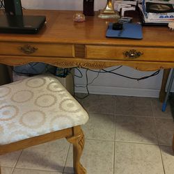 Oak Sofa Table/ Desk with Chair