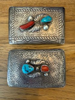 STERLING/TURQUOISE BELT BUCKLES