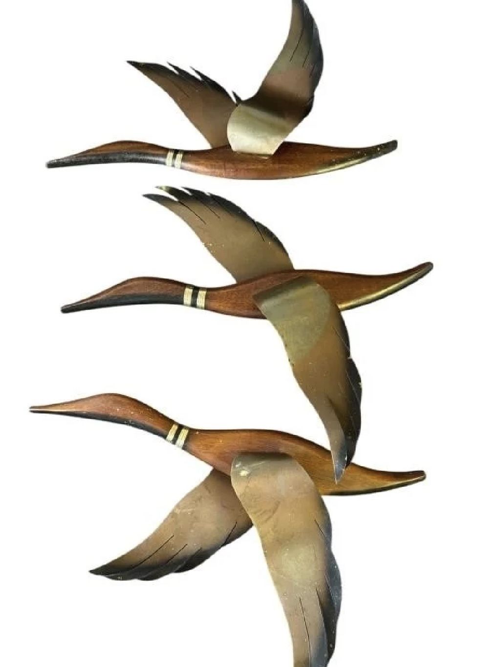 Vintage Mid Century Flying Geese / Ducks Wall Art Home Decor, Set of 3