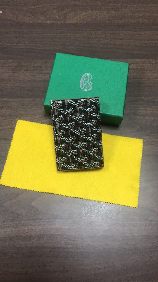 Goyard Saint Pierre Card Holder Wallet Reddish Black & Tan