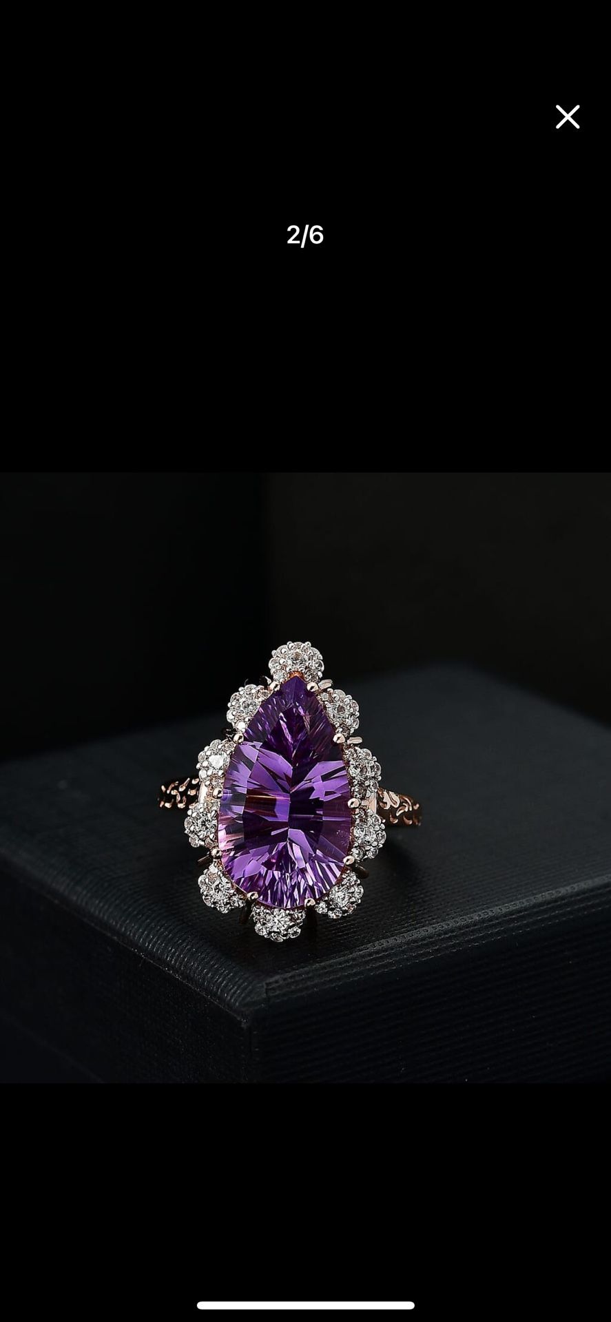 AAA Rose De France amethyst ring